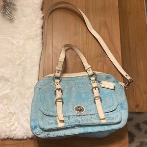 Coach Blue and Cream Women's Bag